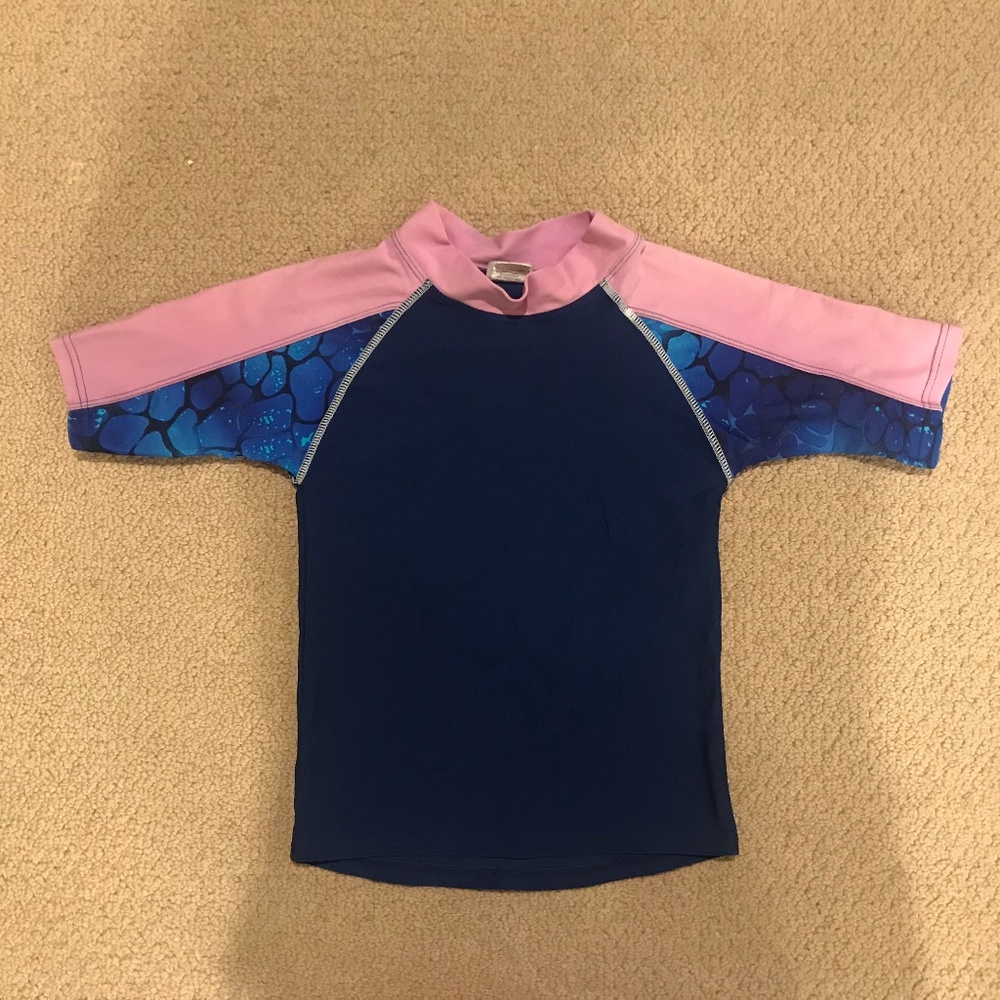 Little Girls Jewel Blue Swim Rashguard